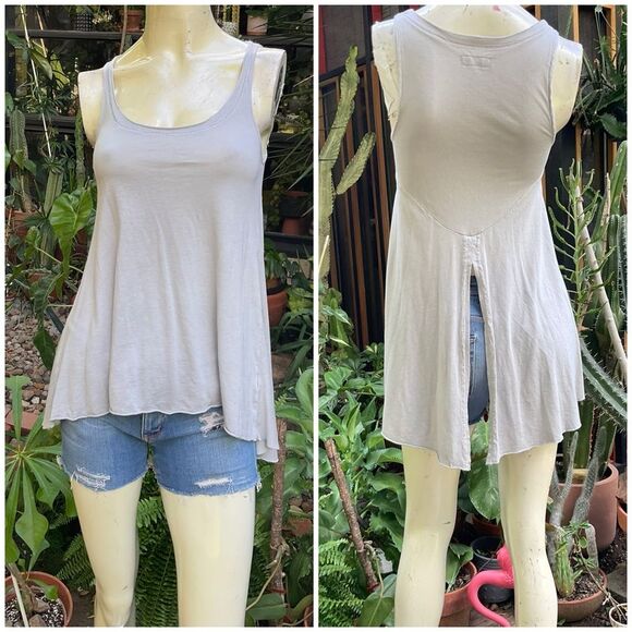 NWOT Lauren Moshi Light Gray Swing Trapeze Tunic Top Tank Size XS - Picture 2 of 6